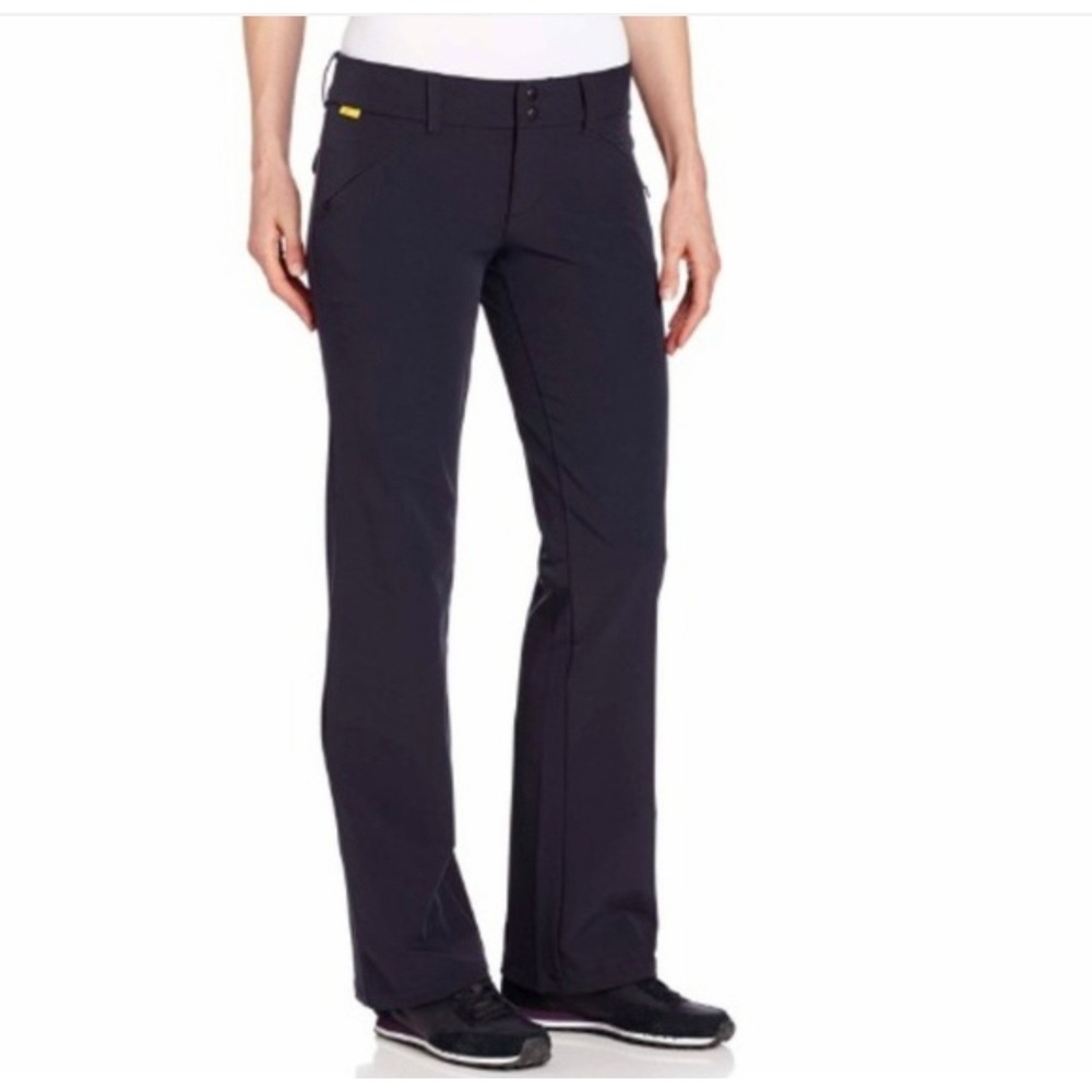 Lole Hiking Travel Pants Slim Straight Leg Stretchy Sz 12 Black Cargo
